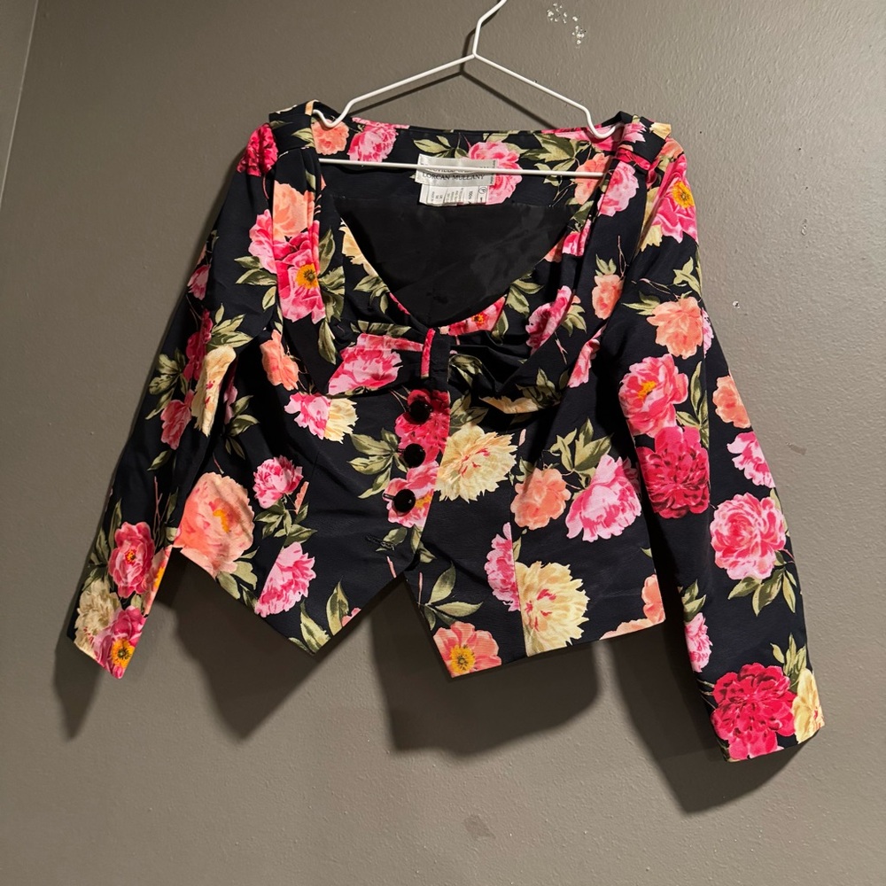 Belleville Sassoon Lorcan Mullany Wide Neck Cropped Floral Top Size US 10 UK 14